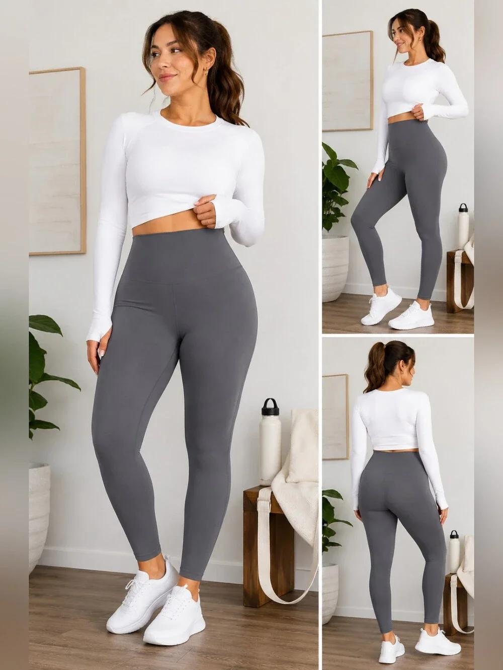 NWT Shapermint Essentials High-Waisted Shaping Leggings Gray XL 14-16